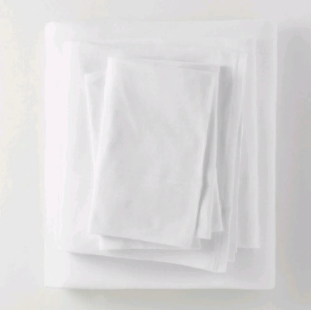 Casaluna Full Jersey Knit Sheet Set – White Solid NWT